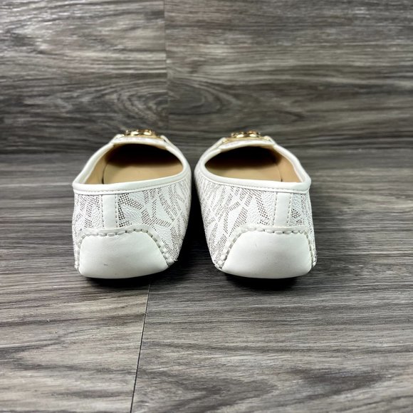 Michael Michael Kors Women's White MK Monogram Flats/Shoes Size 9 - Picture 4 of 7